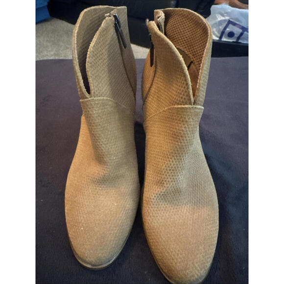 Vince Camuto Shoes - Vince Camuto Franell Cognac Suede Leather Zip‎ High Heel Ankle Boots Size 8.5